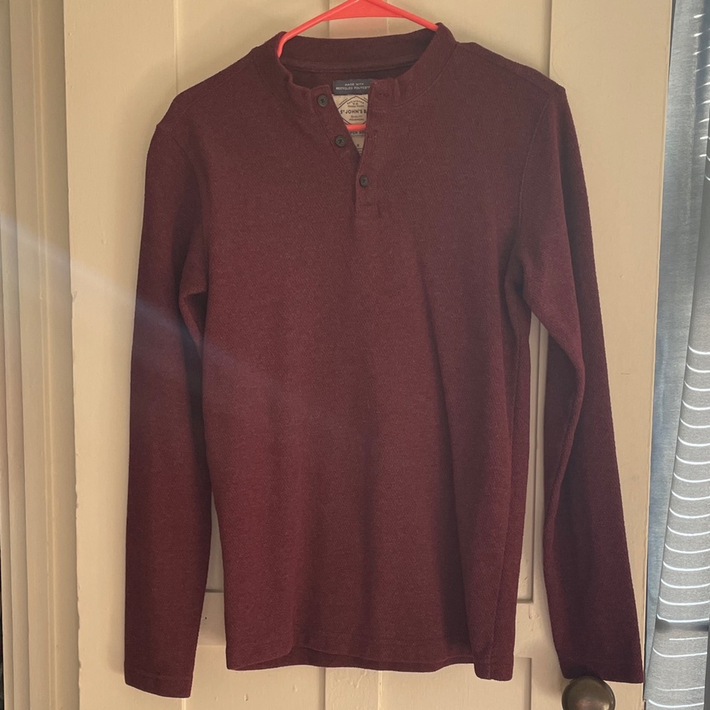 St. John's Bay Burgundy Long Sleeve Shirt